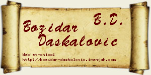 Božidar Daskalović vizit kartica
